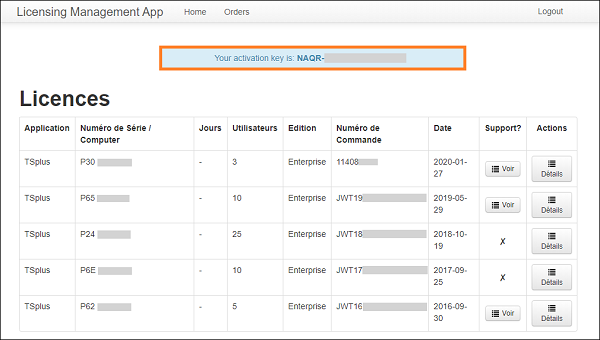  Retrieve your activation key from the Licensing portal