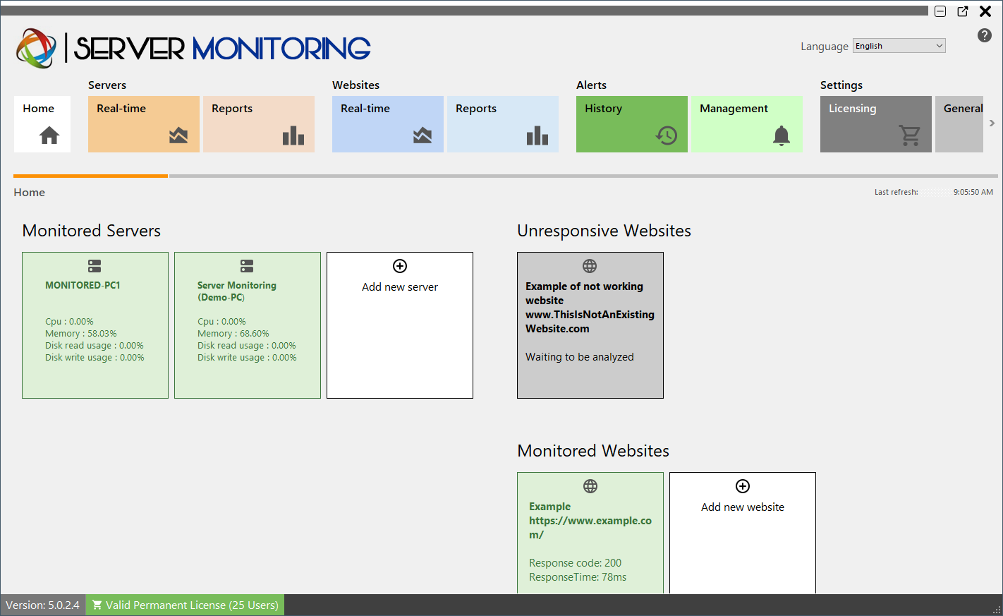 Websites Managament Screenshot 3