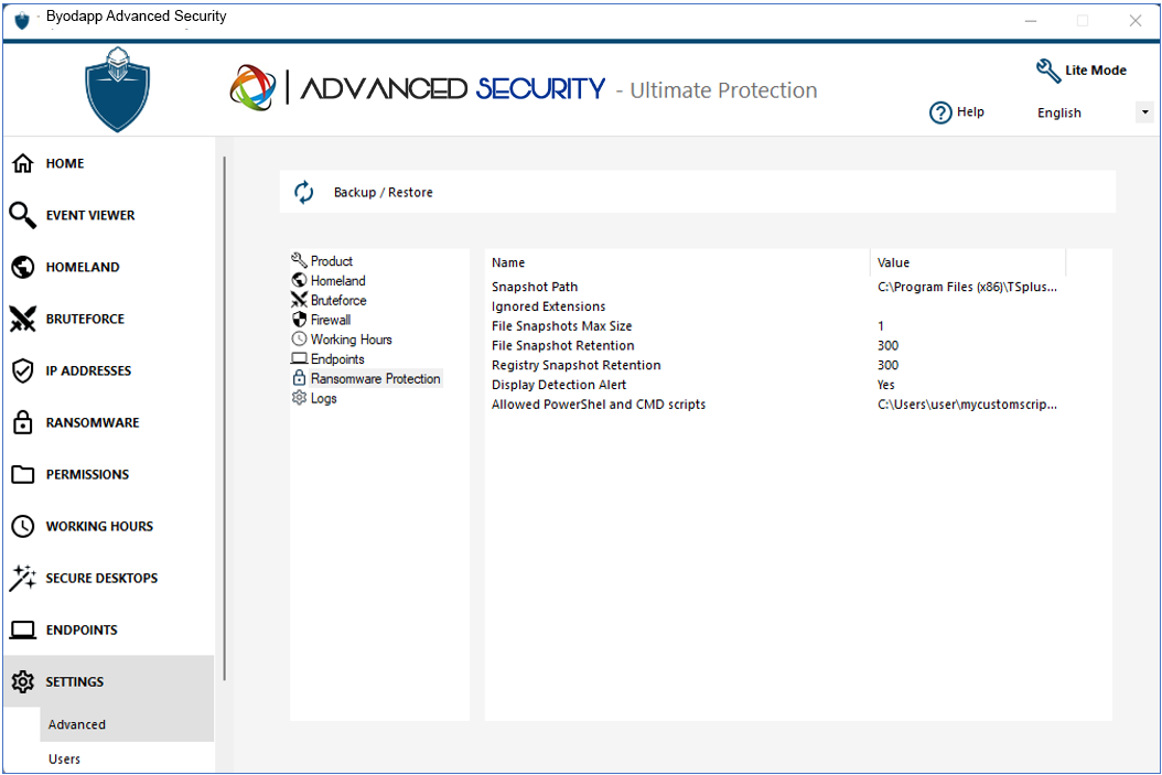 Advanced Ransomware Settings 1