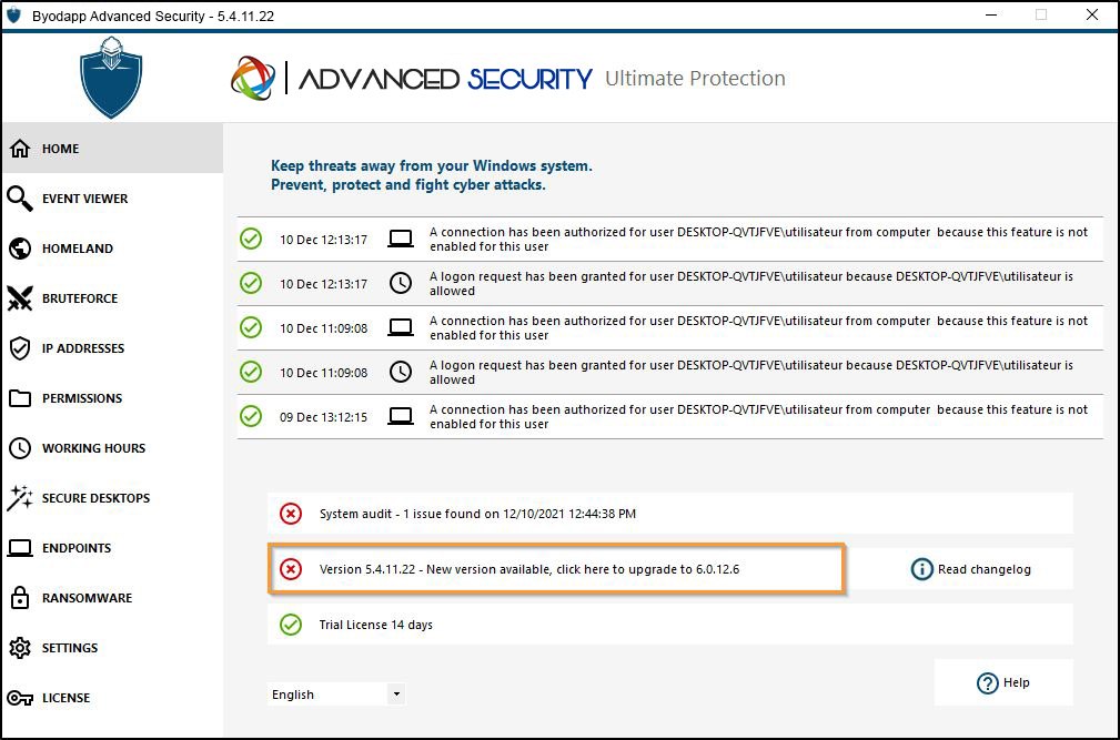 Updating BYODAPP Advanced Security